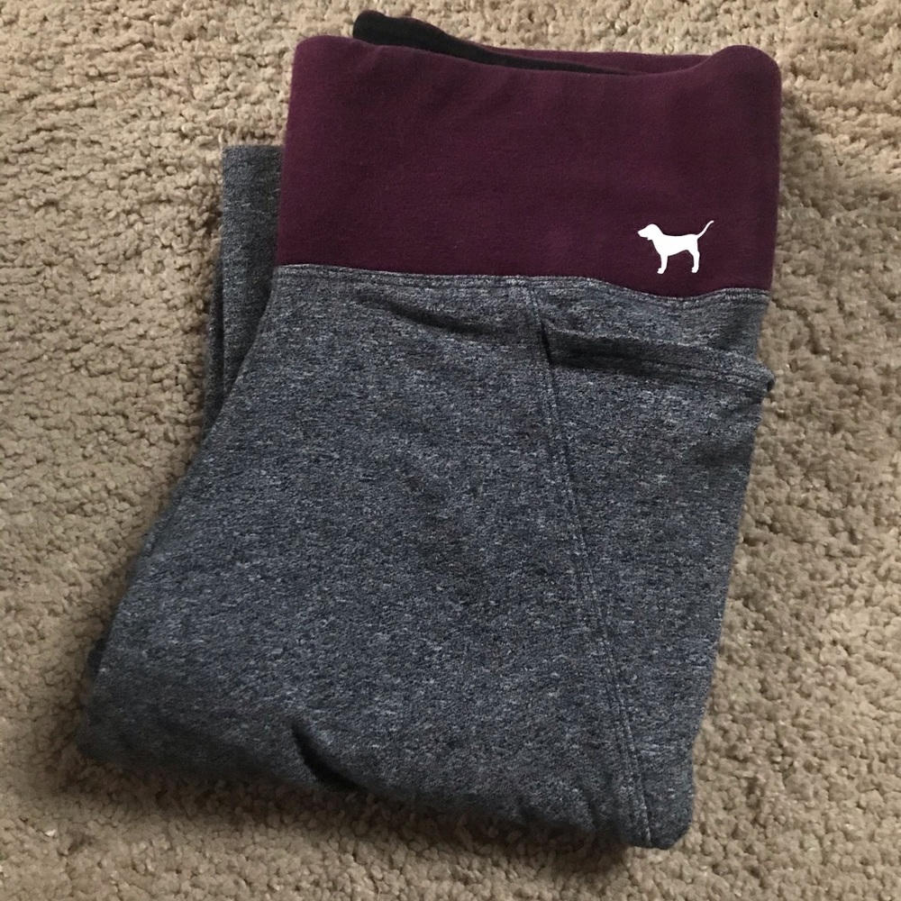 Pink Victoria’s Secret Dark Gray/Purple Yoga Pants - Picture 2 of 7